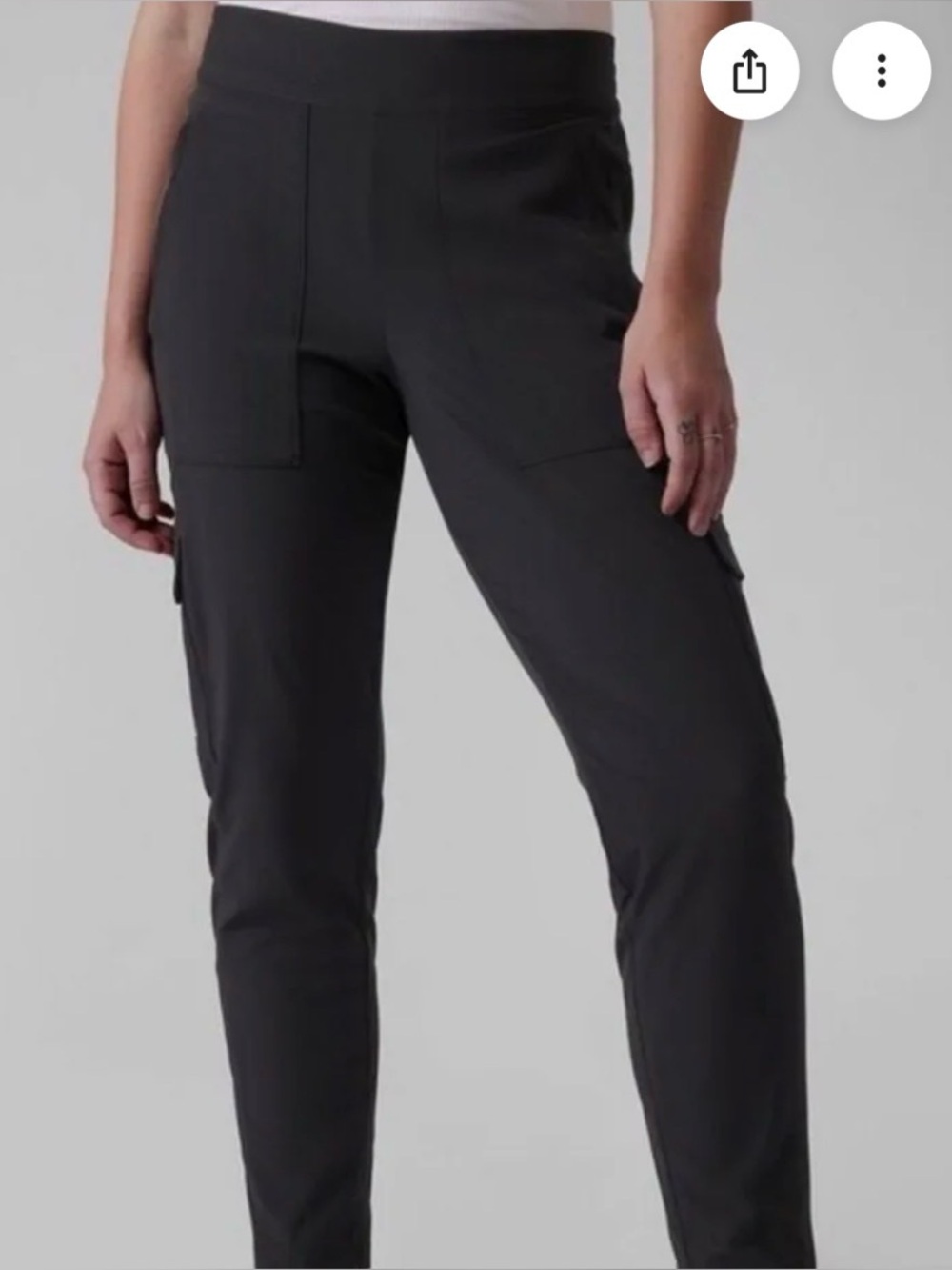 Athleta Chelsea Cargo Lined Pant. Black Size 16 Like New. Zipper pockets